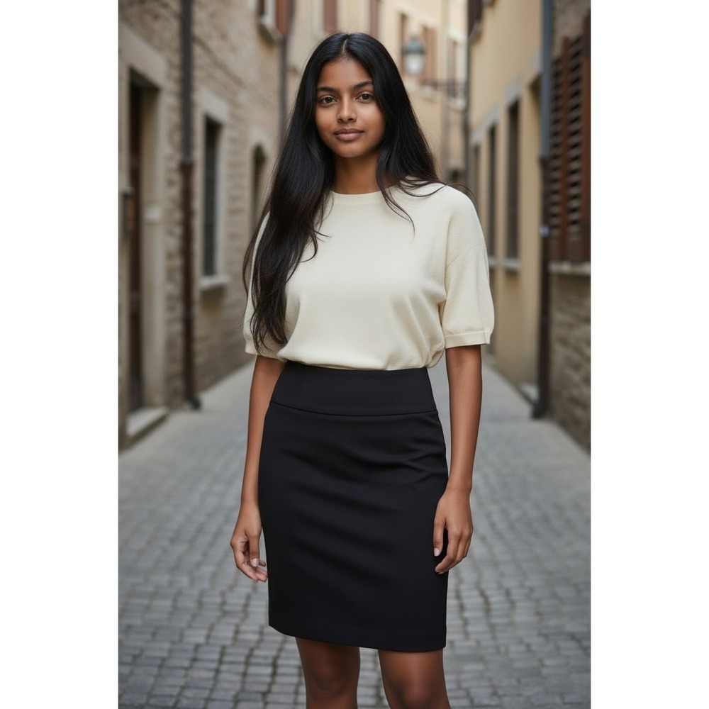 White House‎ Black Market, EUC Black Pencil Knee-length Skirt, Sz 0